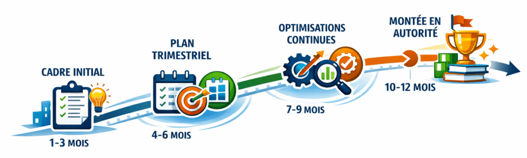 Route sur 12 mois avec bilan tous les 3 mois