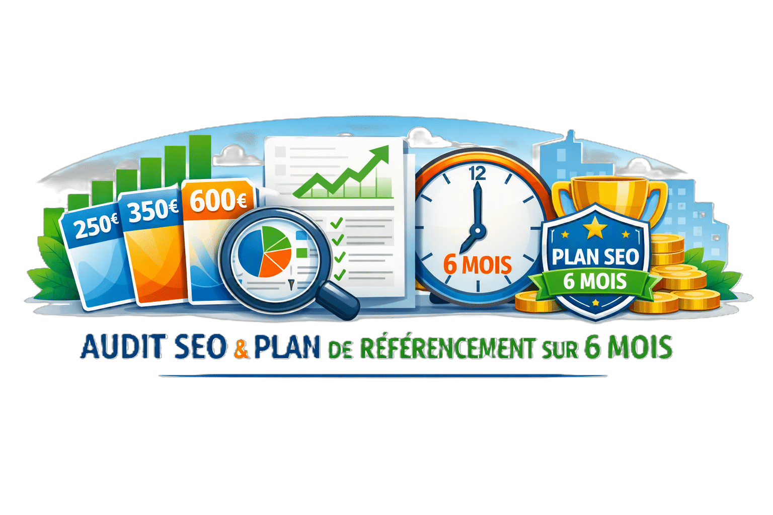 Image de l'audit SEO et génération du plan d'action 6 mois avec l'aide de chatSEO